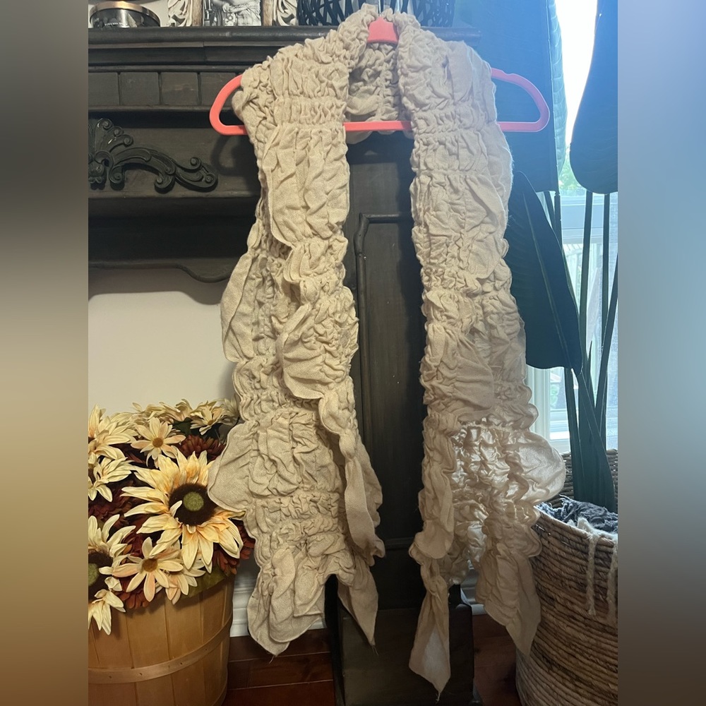 Vintage Anthropologie, Renee’s NYC Ruched Scarf, Cream